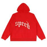 Godspeed Simple Letters Zip Hoodies